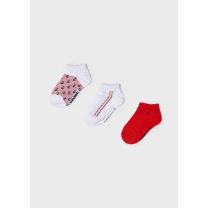 3 pack nízkých ponožek MARINO červené MINI Mayoral velikost: 10 (EU 35-36)
