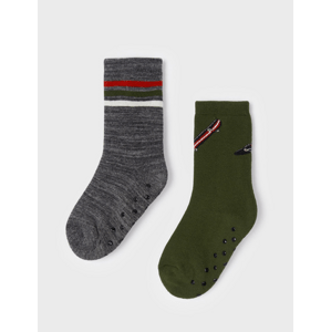 2 pack froté ponožek s protiskluzem SKATE khaki MINI Mayoral velikost: 12 (EU 36-37)