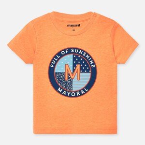 Tričko s krátkým rukávem oranžové BABY Mayoral velikost: 80 (12 měsíců)