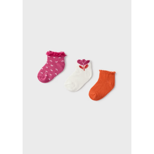 3 pack ponožek KVĚTINKY tmavě růžové BABY Mayoral velikost: 80 (12 měsíců)