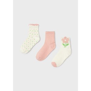 3 pack ponožek KVĚTINKY světle růžové MINI Mayoral velikost: 8 (EU 32-35)