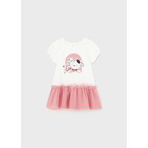Šaty bavlněné s krátkým rukávem DALAMTIN růžové BABY Mayoral velikost: 74 (9 měsíců)