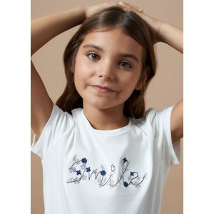 Tričko s krátkým rukávem basic SMILE bílé JUNIOR Mayoral velikost: 152 (12 let)