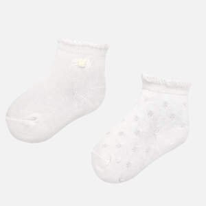 2 pack ozdobných ponožek smetanové BABY Mayoral velikost: 18 měsíců (EU 21)