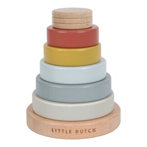 Dřevěné nasazovací kroužky barevné Little Dutch
