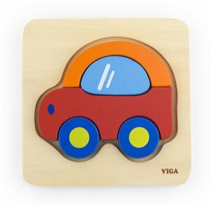 Dřevěné puzzle pro nejmenší Viga Varianta: Auto - multicolor