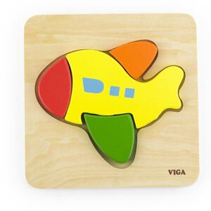 Dřevěné puzzle pro nejmenší Viga Varianta: Letadlo - multicolor
