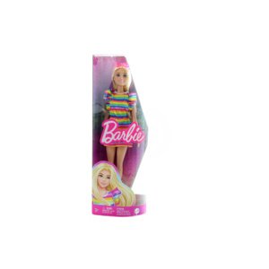 Barbie Modelka-proužkované šaty s volány HPF73 TV 1.9.-31.12.