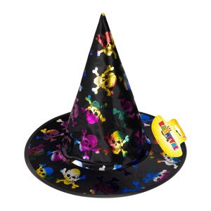 RAPPA Dětský čarodějnický klobouk s lebkami
