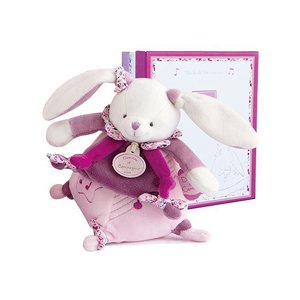 Doudou et Compagnie Paris Doudou Dárková sada - Hudební hračka růžový králíček 17 cm