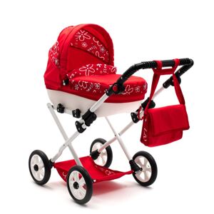 Dětský kočárek pro panenky New Baby COMFORT Varianta: červený květy bílé - červená