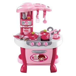 BAYO Velká dětská kuchyňka s dotykovým sensorem Varianta: Baby Mix + příslušenství - růžová