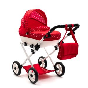 Dětský kočárek pro panenky New Baby COMFORT Varianta: červený s puntíky - červená
