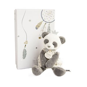 Doudou et Compagnie Paris Doudou Dárková sada - plyšová hračka panda s dečkou 20 cm