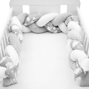 NEW BABY Ochranný mantinel do postýlky cop Varianta: New Baby Minka a Mráček šedý - multicolor