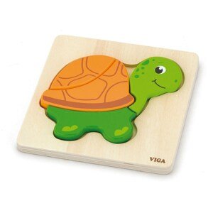 Dřevěné puzzle pro nejmenší Viga Varianta: Želva - multicolor