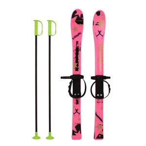 Dětské lyže s vázáním a holemi Baby Mix Varianta: 90 cm - růžová