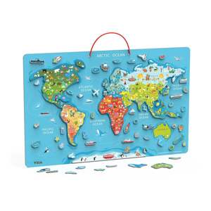 Dřevěná magnetická mapa světa Viga - multicolor