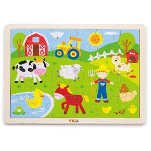 Dětské dřevěné puzzle Viga Varianta: Farma - multicolor
