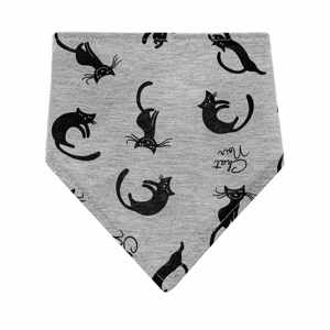 Kojenecký šátek na krk bryndáček Akuku Varianta: Kočky - šedá