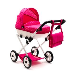 Dětský kočárek pro panenky New Baby COMFORT Varianta: s puntíky - růžová