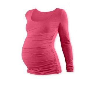 JOŽÁNEK Těhotenské triko JOHANKA s dlouhým rukávem - lososově růžová Velikosti těh. moda: L/XL