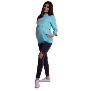 Be MaaMaa Těhotenské a kojící teplákové triko - mátové Velikosti těh. moda: XS (32-34)