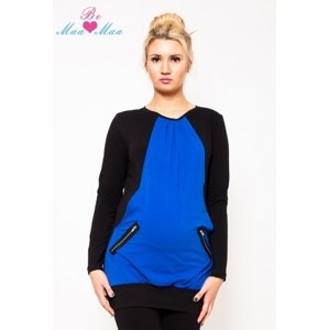 Be MaaMaa Těhotenská tunika UMA - modrá/černá Velikosti těh. moda: L/XL
