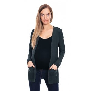 Be MaaMaa Těhotenský svetřík, kardigan s kapsami - grafitový, vel. XS/S Velikosti těh. moda: XS/S