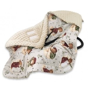 Miminu Oteplená zavin. deka s kapucí minky+bavlna, 90 x 90 cm, Teddy and Moon - béžová