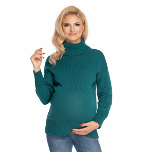 Be MaaMaa Těhotenský svetr, rolák - zelený Velikosti těh. moda: UNI