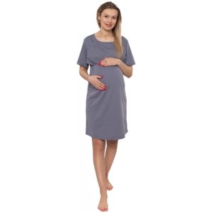 Dámská těhotenská/kojící noční košile Luna, šedá, Be MaaMaa Velikosti těh. moda: XXL (44)