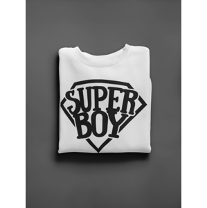 KIDSBEE Super dětská klučičí mikina Super Boy - bílá, vel. 98 Velikost koj. oblečení: 98 (2-3r)