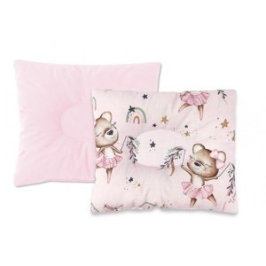 Miminu Oboustanný polštářek, velvet/bavlna, Little Balerina - růžový