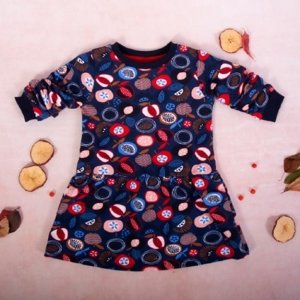 K-Baby Dívčí bavlněné šaty, Ovoce - granátové Velikost koj. oblečení: 68 (3-6m)