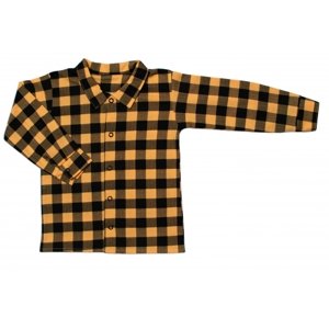 Dětská košile MROFI dlouhý rukáv Luke - žluto/černá kostička Velikost koj. oblečení: 92 (18-24m)