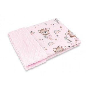 Miminu Oboustranná deka, Bavlna/Minky 100 x 75 cm, Little Balerina - růžová