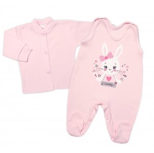 2-dílná soupravička G-baby košilka + dupačky Lovely Baby, světle růžová Velikost koj. oblečení: 56 (1-2m)