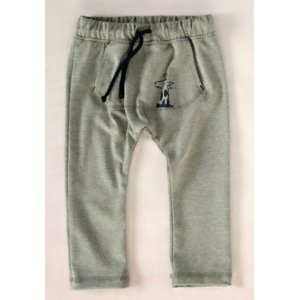 K-Baby Stylové dětské kalhoty, tepláky s klokankovou kapsou - šedé Velikost koj. oblečení: 62 (2-3m)