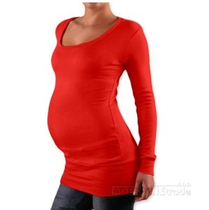 Be MaaMaa Triko, tunika nejen pro těhotné Nelly - červená Velikosti těh. moda: L/XL