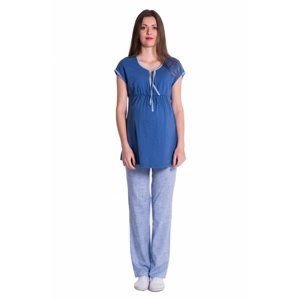 Be MaaMaa Těhotenské,kojící pyžamo - jeans/modrá Velikosti těh. moda: XL (42)