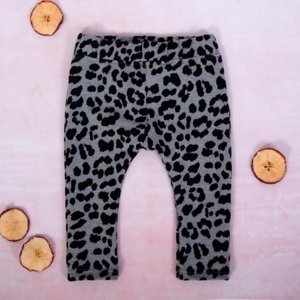 K-Baby Dívčí legíny Gepardík, šedo-černá Velikost koj. oblečení: 68 (3-6m)