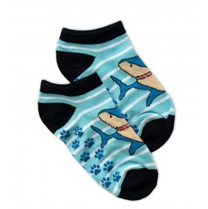 NVT Dětské ponožky s ABS Žralok - modré Velikost koj. oblečení: 19-22