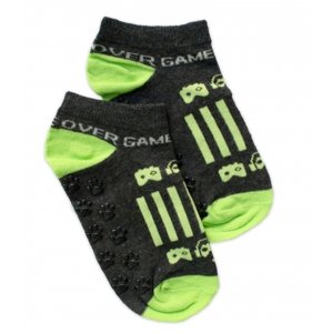 NVT Dětské ponožky s ABS Gameover - grafit Velikost koj. oblečení: 19-22