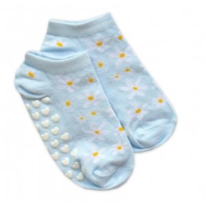 NVT Dětské ponožky s ABS Květinky - sv. modré Velikost koj. oblečení: 19-22
