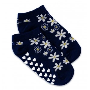NVT Dětské ponožky s ABS Květinky - tm. modré Velikost koj. oblečení: 19-22