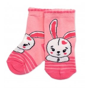 BN Dětské bavlněné ponožky Králiček - růžové Velikost koj. oblečení: 15-18