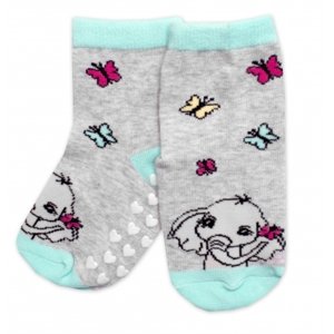 BN Dětské ponožky s ABS Slůně - šedé Velikost koj. oblečení: 23-26