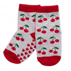 BN Dětské ponožky s ABS Třešně - šedé Velikost koj. oblečení: 19-22