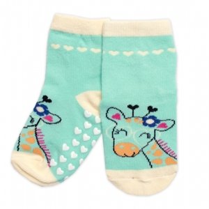 BN Dětské ponožky s ABS Žirafa - mátové Velikost koj. oblečení: 27-30